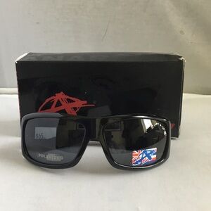 Anarchy Men's Black Polarized Sunglasses with Wrap Frame